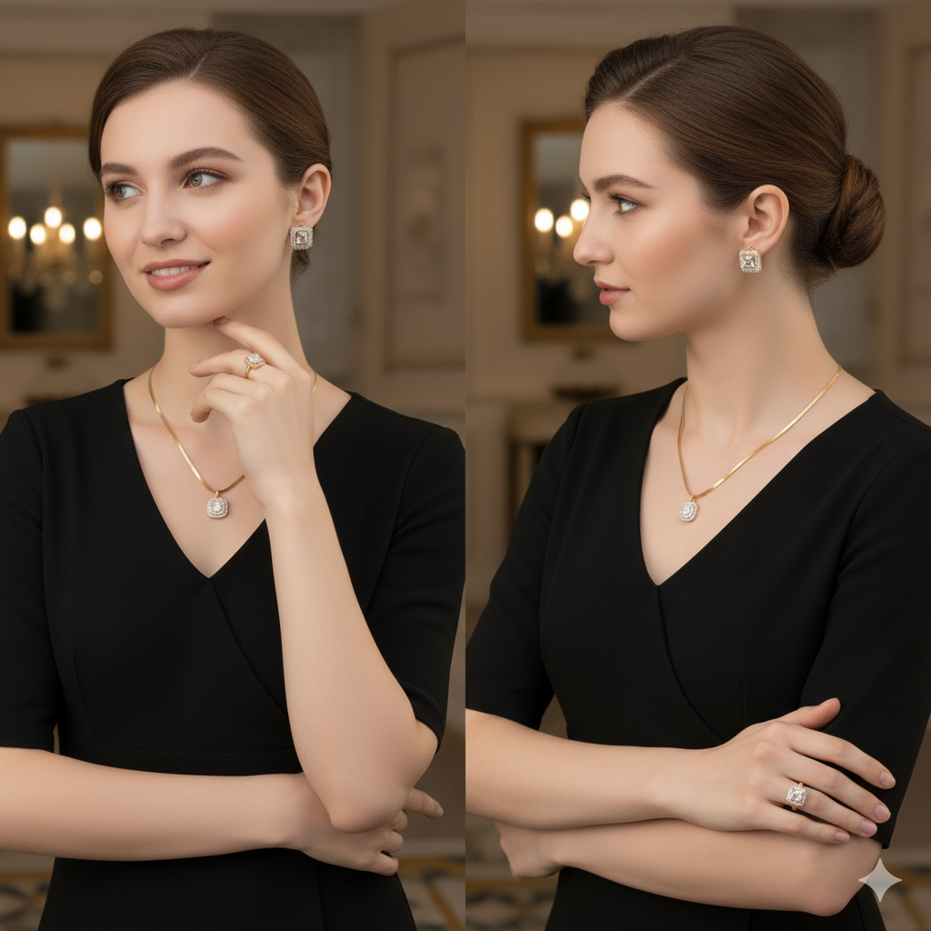 Elegant Gold-Plated Locket Set